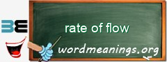 WordMeaning blackboard for rate of flow